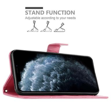 iPhone 11 Suojakuori Lompakkokotelo (Vaaleanpunainen)