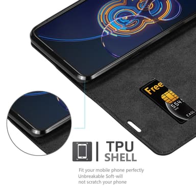 Asus ZenFone 8 FLIP Suojakuori Lompakkokotelo (Musta)