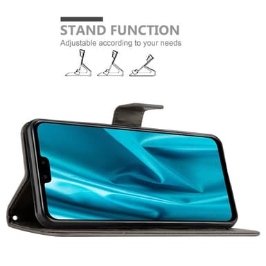 Huawei Y9 2019 Suojakuori Lompakkokotelo (harmaa)