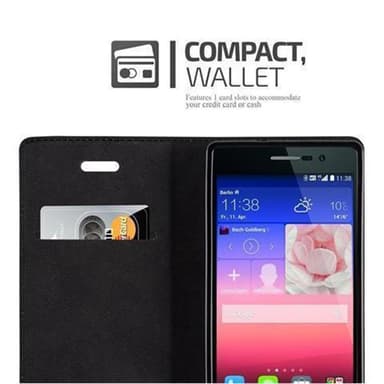 Huawei ASCEND P7 Suojakuori Lompakkokotelo (Turkoosi)