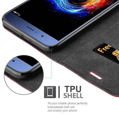 Honor 8 PRO Suojakuori Lompakkokotelo (Punainen)