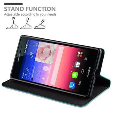 Huawei ASCEND P7 Suojakuori Lompakkokotelo (Turkoosi)