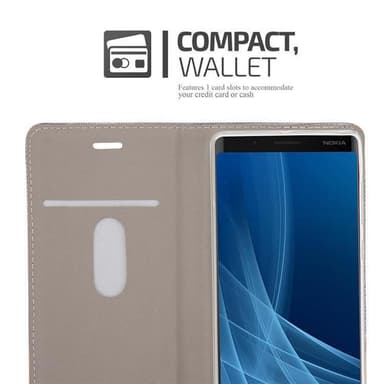 Nokia 8 Sirocco Suojakuori Lompakkokotelo (harmaa)