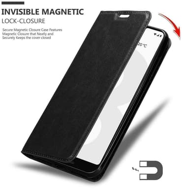 Google PIXEL 3 XL Suojakuori Lompakkokotelo (Musta)