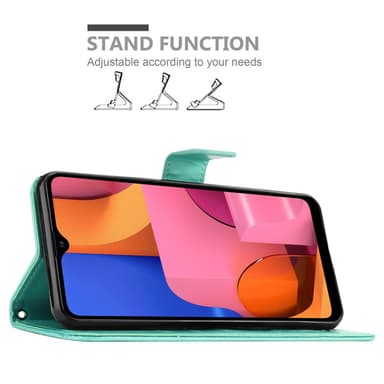 Samsung Galaxy A21 Suojakuori Lompakkokotelo (Turkoosi)