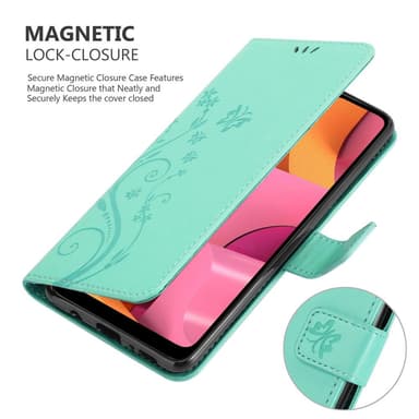 Samsung Galaxy A21 Suojakuori Lompakkokotelo (Turkoosi)