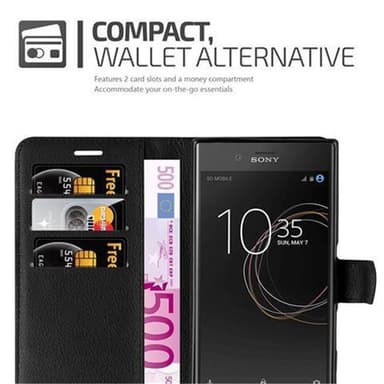 Sony Xperia XZ / XZs Suojakuori Lompakkokotelo (Musta)