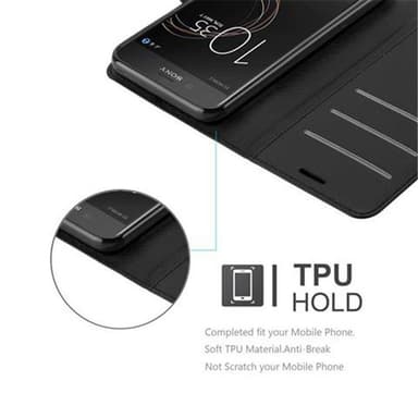 Sony Xperia XZ / XZs Suojakuori Lompakkokotelo (Musta)