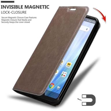 Sharp Aquos R3 Suojakuori Lompakkokotelo (Ruskea)