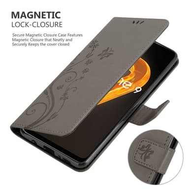 Realme 9 4G / 9 PRO+ Suojakuori Lompakkokotelo (harmaa)