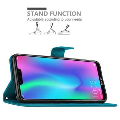 Honor 8C Suojakuori Lompakkokotelo (Sininen)