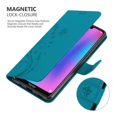 Honor 8C Suojakuori Lompakkokotelo (Sininen)