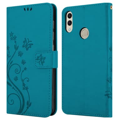 Honor 8C Suojakuori Lompakkokotelo (Sininen)