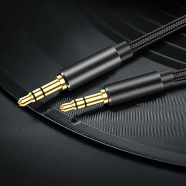 Aux-kabel 3.5 mm ljudkabel 1m Stereojackkabel