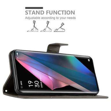 Oppo FIND X3 PRO Suojakuori Lompakkokotelo (harmaa)