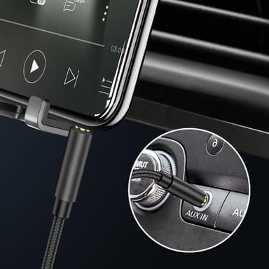 Aux-kabel 3.5 mm ljudkabel 1m Stereojackkabel