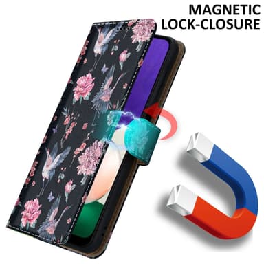 Samsung Galaxy A22 5G Suojakuori Lompakkokotelo (Musta)