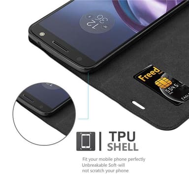 Motorola MOTO Z2 Suojakuori Lompakkokotelo (Musta)