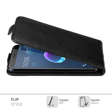 HTC Desire 12 Suojakuori Lompakkokotelo (Musta)