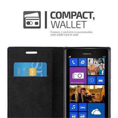Nokia Lumia 925 Suojakuori Lompakkokotelo (Turkoosi)