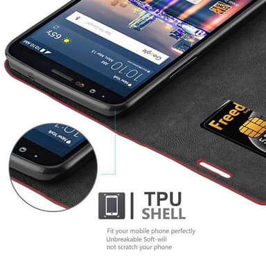 LG STYLUS 3 Suojakuori Lompakkokotelo (Punainen)