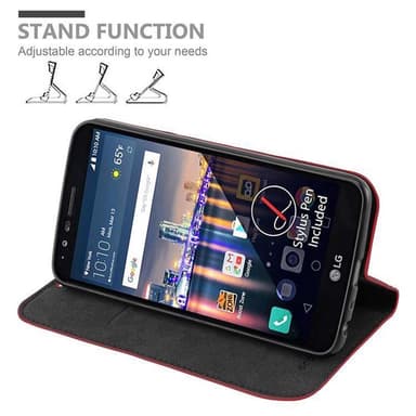 LG STYLUS 3 Suojakuori Lompakkokotelo (Punainen)