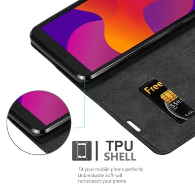 Honor 9S / Huawei Y5P Suojakuori Lompakkokotelo (Musta)
