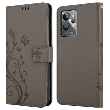 Realme GT 2 PRO Suojakuori Lompakkokotelo (harmaa)