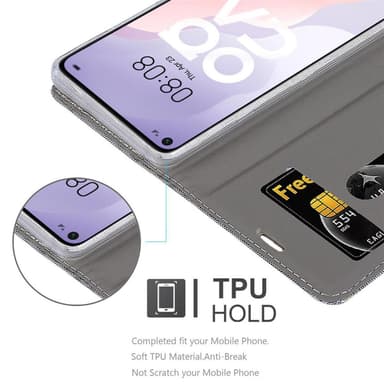 Huawei NOVA 7 SE Suojakuori Lompakkokotelo (harmaa)