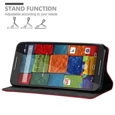 Motorola MOTO X2 Suojakuori Lompakkokotelo (Punainen)