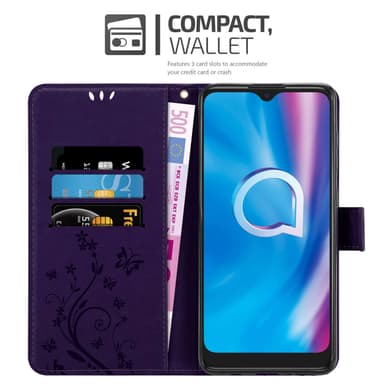 Alcatel 1S 2020 Suojakuori Lompakkokotelo (Violetti)