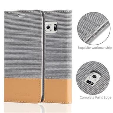 Samsung Galaxy S6 Suojakuori Lompakkokotelo (harmaa)