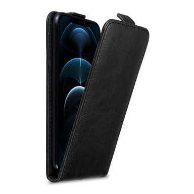 iPhone 12 PRO MAX Suojakuori Lompakkokotelo (Musta)