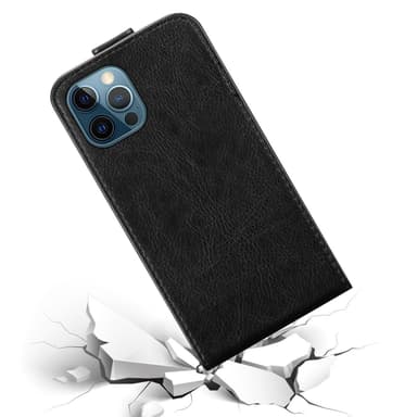 iPhone 12 PRO MAX Suojakuori Lompakkokotelo (Musta)