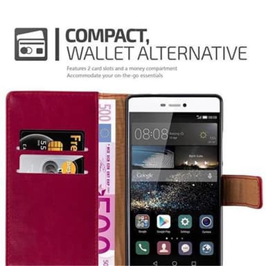 Huawei P8 Suojakuori Lompakkokotelo (Punainen)