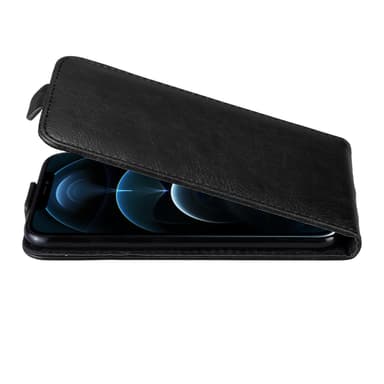 iPhone 12 PRO MAX Suojakuori Lompakkokotelo (Musta)