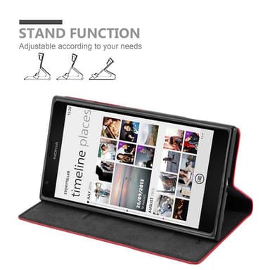 Nokia Lumia 1520 Suojakuori Lompakkokotelo (Punainen)