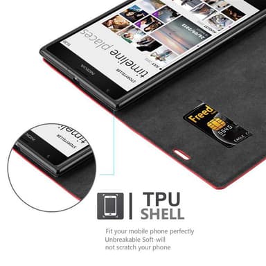 Nokia Lumia 1520 Suojakuori Lompakkokotelo (Punainen)