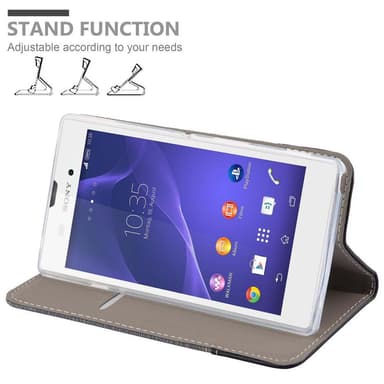 Sony Xperia T3 Suojakuori Lompakkokotelo (harmaa)
