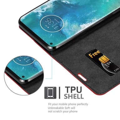 Motorola EDGE+ Suojakuori Lompakkokotelo (Punainen)