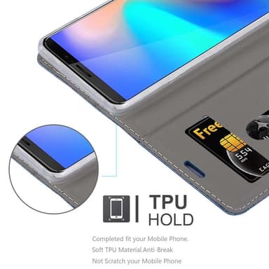Cubot J3 PRO Suojakuori Lompakkokotelo (Sininen)