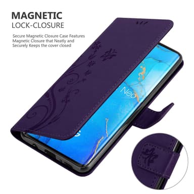 Oppo FIND X2 NEO Suojakuori Lompakkokotelo (Violetti)