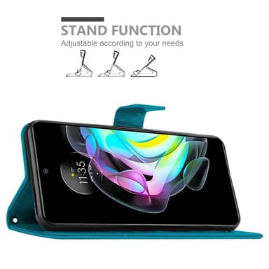 Motorola EDGE 20 Suojakuori Lompakkokotelo (Sininen)