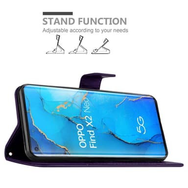 Oppo FIND X2 NEO Suojakuori Lompakkokotelo (Violetti)