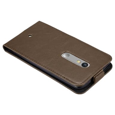 Motorola MOTO X PLAY Suojakuori Lompakkokotelo (Ruskea)