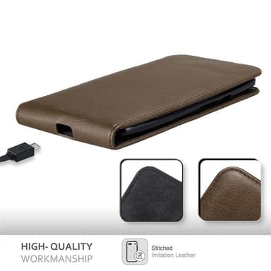 Motorola MOTO X PLAY Suojakuori Lompakkokotelo (Ruskea)