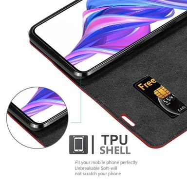 Honor 9X Suojakuori Lompakkokotelo (Punainen)