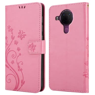 Nokia 5.4 Suojakuori Lompakkokotelo (Vaaleanpunainen)