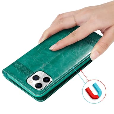 iPhone 11 PRO Suojakuori Lompakkokotelo (Turkoosi)
