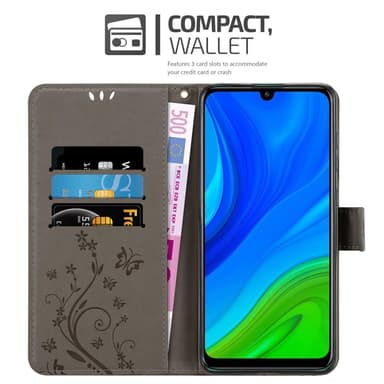 Huawei P SMART 2020 Suojakuori Lompakkokotelo (harmaa)